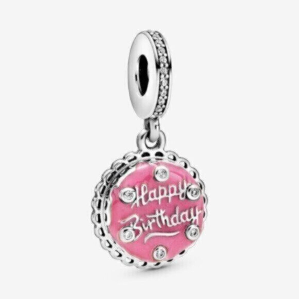Pandora Pink Happy Birthday Cake Dangle Charm